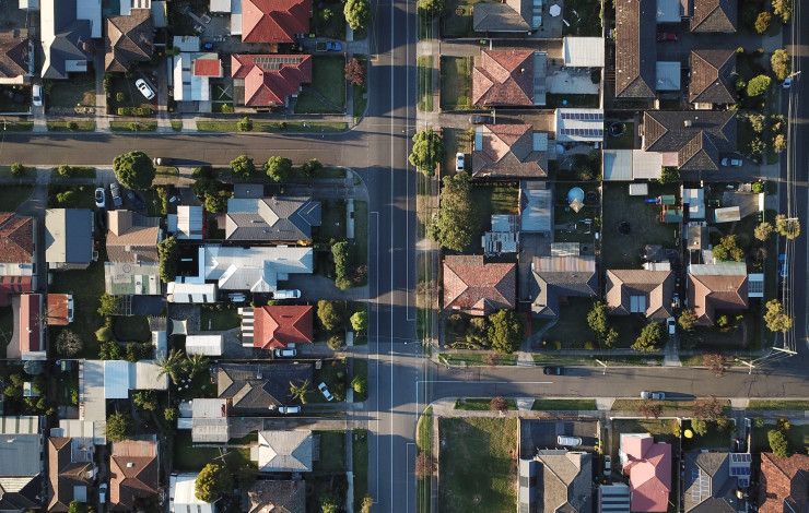 Bird-eye view of houses