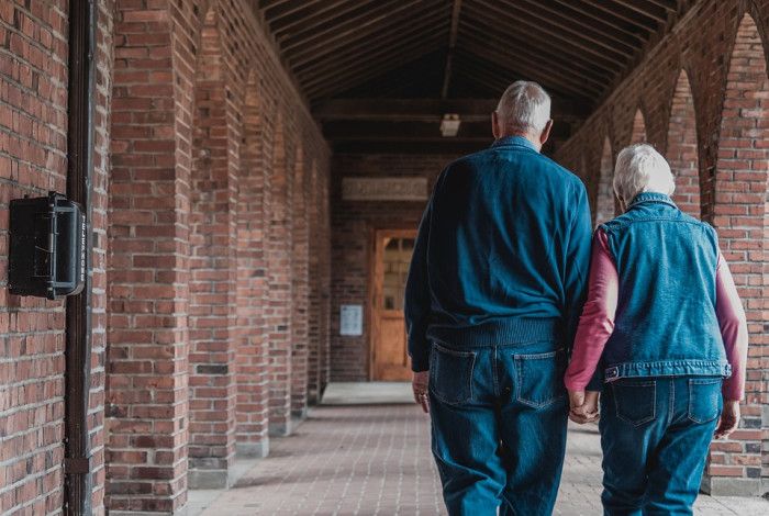 Two people walking
