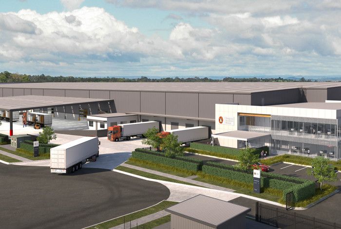 Drawing of a factory building