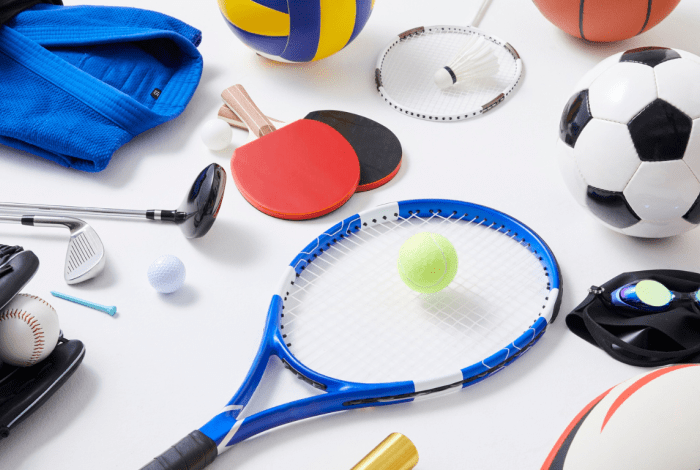 Variety of sports equipment