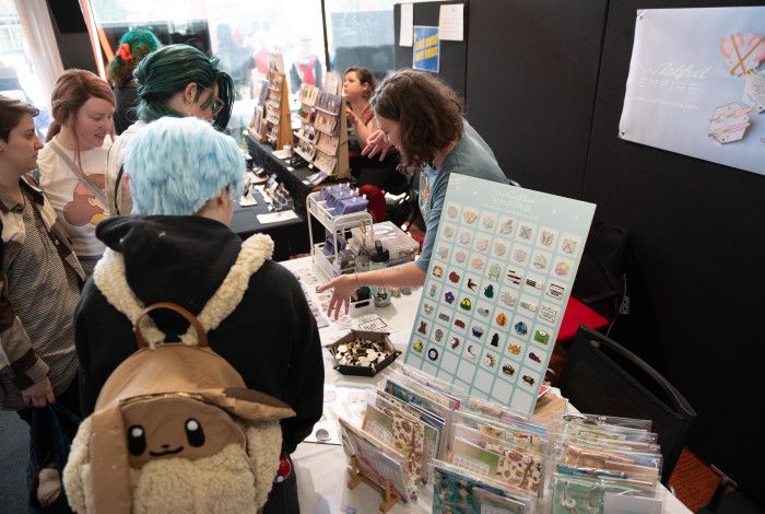 Attendees at a comic themed event.