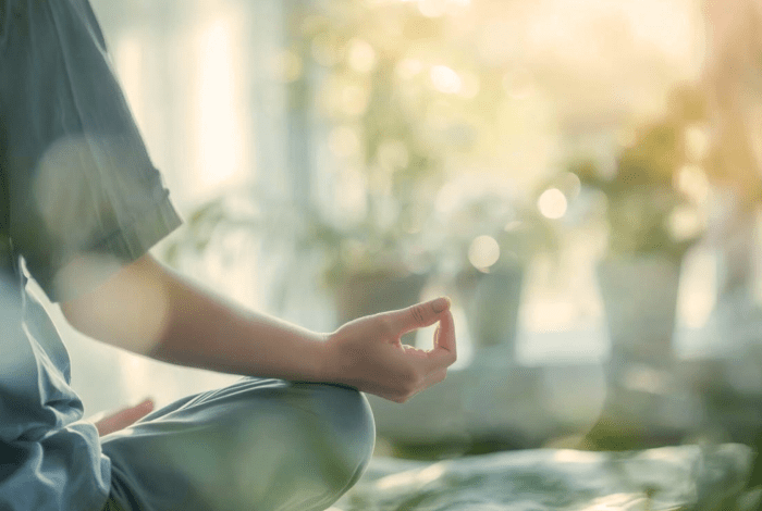 A person meditating