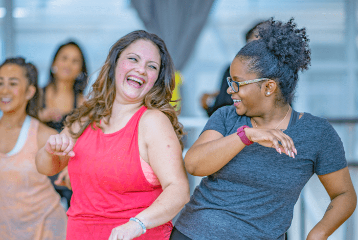 Two women dancing