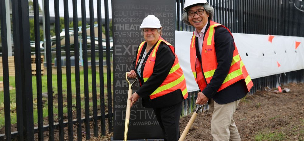 Mayor and MP turn first sod