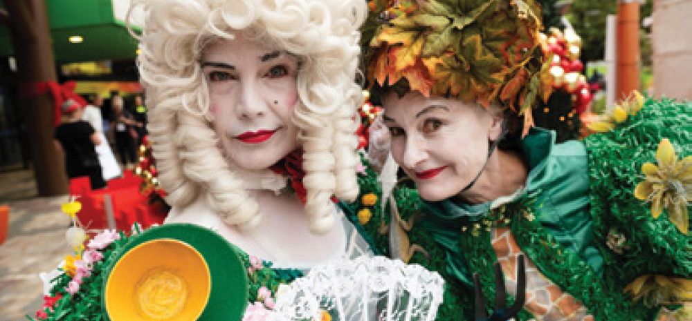 Two performers at the carols