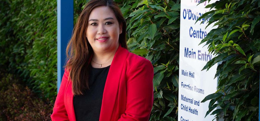 Cr Sophie Tan - Noble Park Ward with trees in the background