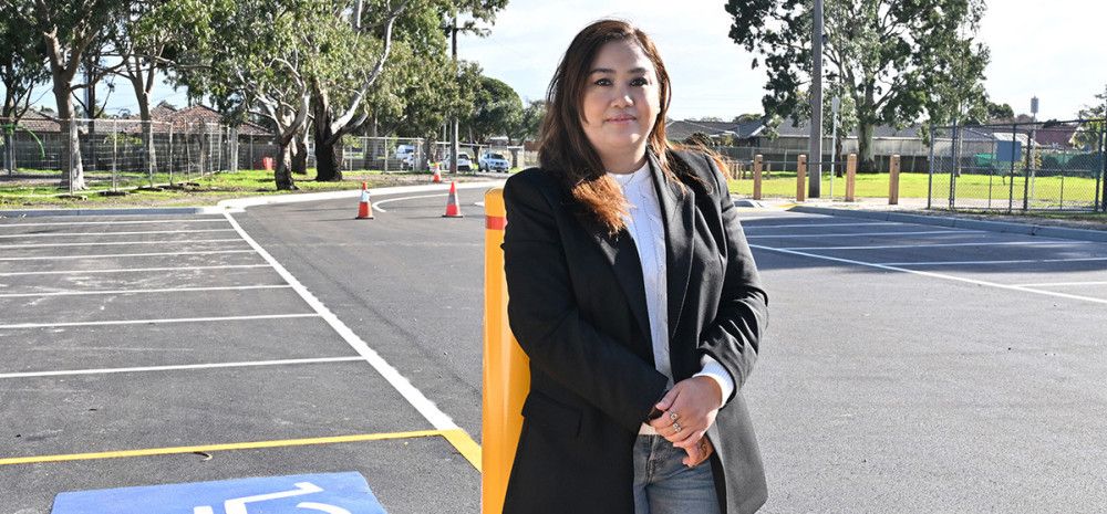 Cr Sophie Tan - Noble Park Ward in a parking bay