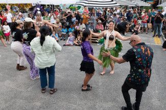 People enjoying the festival.