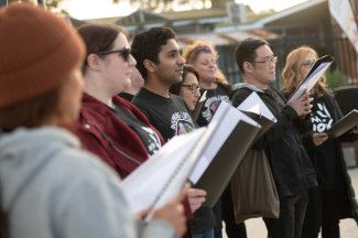 People singing.