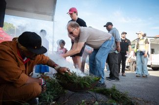 People enjoying the festival.