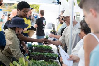People enjoying the festival.