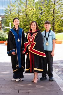 Mayor Councillor Sophie Tan, Junior Mayor Fariha Rezaei and Deputy Junior Mayor Omar Abulughod