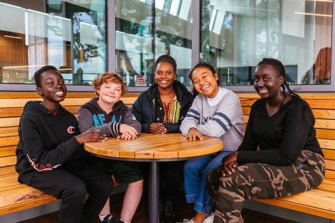 Young people smiling