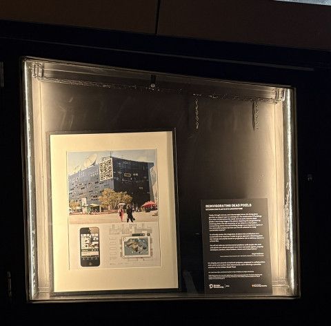 An exhibition in a window in Garnar Lane