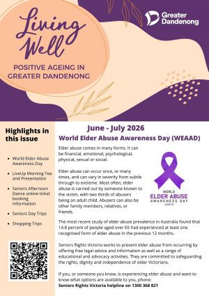 Living Well Positive Ageing in Greater Dandenong - June/June 2026